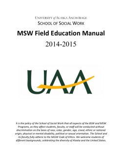 MSW Field Education Manual 2014-2015 S W