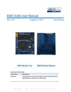 EMX SoM User Manual Rev. 0.01 August 27, 2014 User Manual