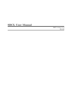 SBCL User Manual SBCL version 1.2.4 2014-09