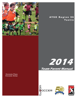 2014 Team Parent Manual T u s t i n
