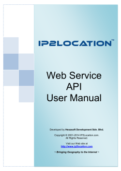 Web Service API User Manual