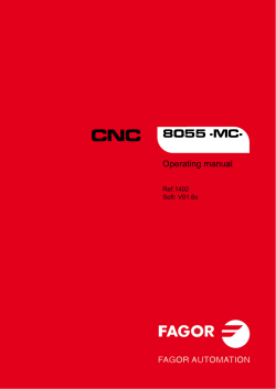 CNC 8055 ·MC· Operating manual Ref.1402