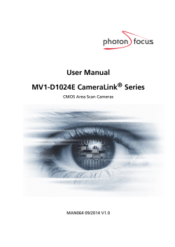 User Manual MV1-D1024E CameraLink Series ®