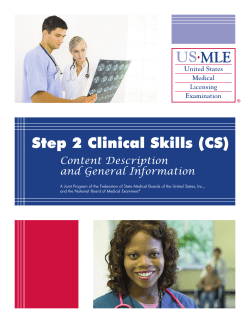 Step 2 Clinical Skills (CS) Content Description and General Information