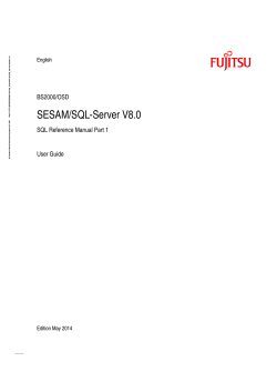 SESAM/SQL-Server V8.0 BS2000/OSD SQL Reference Manual Part 1