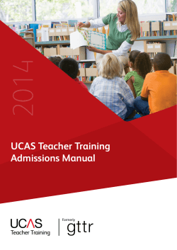 2014 gttr UCAS Teacher Training Admissions Manual