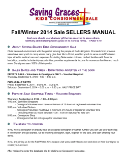 Fall/Winter 2014 Sale SELLERS MANUAL