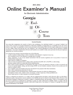 Online Examiner’s Manual for Electronic Administration 2013–2014