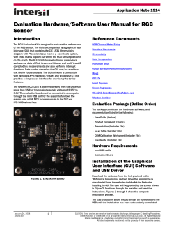 Evaluation Hardware/Software User Manual for RGB Sensor Introduction Reference Documents