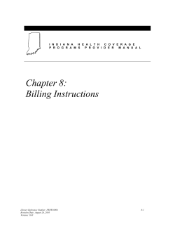 Chapter 8: Billing Instructions
