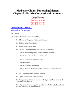Medicare Claims Processing Manual Chapter 12 - Physicians/Nonphysician Practitioners