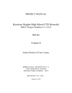 PROJECT MANUAL  Keystone Heights High School CTE Remodel Bid Set