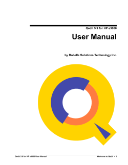 User Manual Qedit 5.9 for HP e3000 by Robelle Solutions Technology Inc.