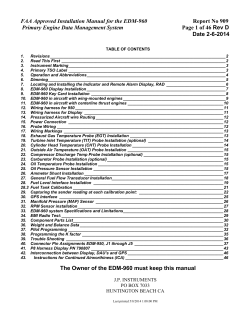 FAA Approved Installation Manual for the EDM-960 Date 2-6-2014