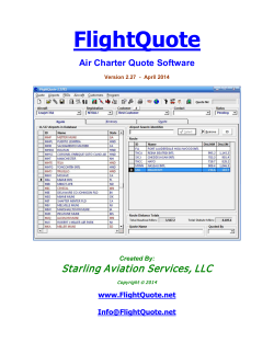 FlightQuote Starling Aviation Services, LLC  Air Charter Quote Software