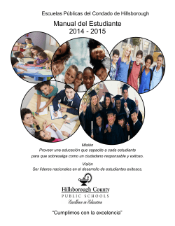 Manual del Estudiante 2014 - 2015 Escuelas Públicas del Condado de Hillsborough