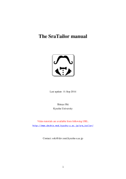 The SraTailor manual Last update: 11-Sep-2014 Shinya Oki