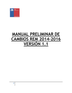 MANUAL PRELIMINAR DE CAMBIOS REM 2014-2016 VERSIÓN 1.1