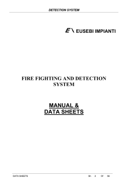 MANUAL &amp; DATA SHEETS FIRE FIGHTING AND DETECTION