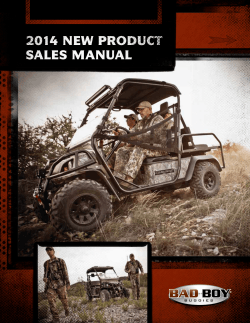 2014 NEW PRODUCT SALES MANUAL