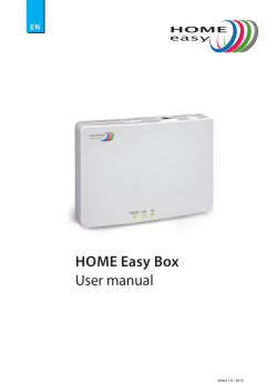 HOME Easy Box User manual EN Versie 1.0 / 2014
