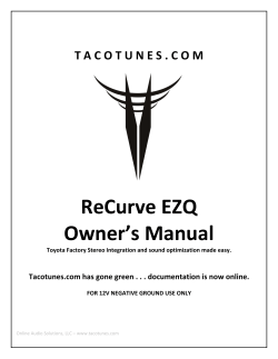ReCurve EZQ Owner’s Manual