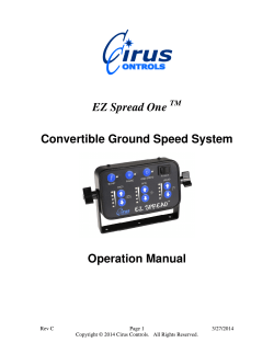 EZ Spread One Convertible Ground Speed System Operation Manual