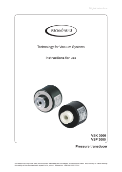Instructions for use VSK 3000 VSP 3000 Pressure transducer