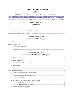 FINANCIAL AID MANUAL 2014-15