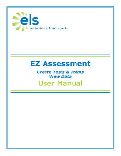 EZ Assessment  User Manual