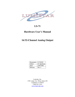 LS-71 Hardware User’s Manual 16/32-Channel Analog Output