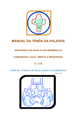 MANUAL DA TENDA DA PALAVRA COMUNIDADE LAICAL ABERTA E MISSIONÁRIA