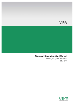 VIPA  Standard Operation List