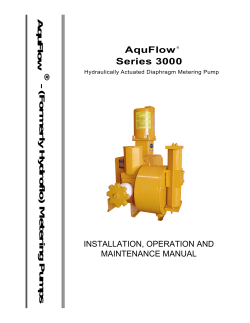 AquFlow Series 3000 - (Formerly Hydroflo) Metering Pumps ®