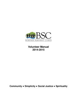 Volunteer Manual 2014-2015 Community