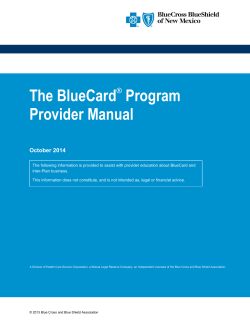 The BlueCard Program Provider Manual
