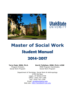 Student Manual 2014-2017 Master of Social Work