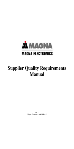 Supplier Quality Requirements Manual 1 of 25