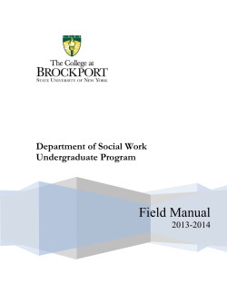 Field Manual  Department of Social Work Undergraduate Program