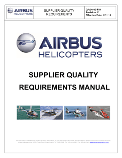 SUPPLIER QUALITY REQUIREMENTS MANUAL REQUIREMENTS
