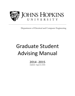 Graduate Student  Advising Manual  2014 ‐2015 