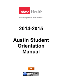 2014-2015  Austin Student Orientation