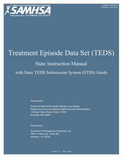 Treatment Episode Data Set (TEDS) State Instruction Manual