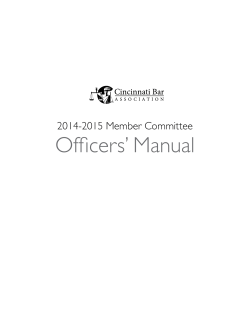 Officers’ Manual 2014-2015 Member Committee
