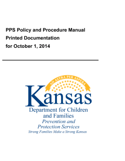 PPS Policy and Procedure Manual  Printed Documentation for October 1, 2014