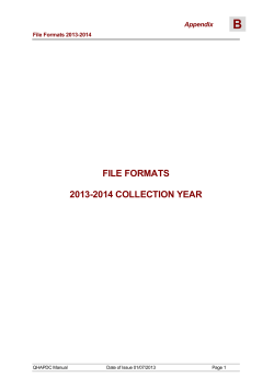 B FILE FORMATS  2013-2014 COLLECTION YEAR