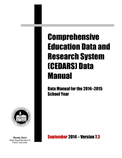 Comprehensive Education Data and Research System (CEDARS) Data