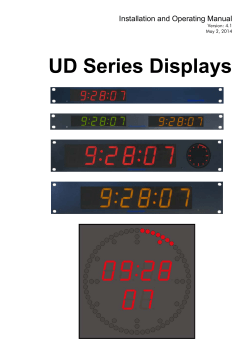 UD Series Displays  Installation and Operating Manual Version: 4.1