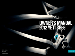 owner’s manual 2012 yeti sb66 YETI CYCLES 600 Corporate Circle, Unit D