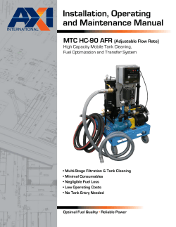 Installation, Operating and Maintenance Manual MTC HC-90 AFR (Adjustable Flow Rate)